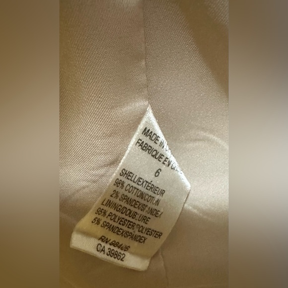 Theory Maricela Cream/LT Beige Women's 2 Button Cotton/Spandex Blazer(6) - Picture 7 of 8